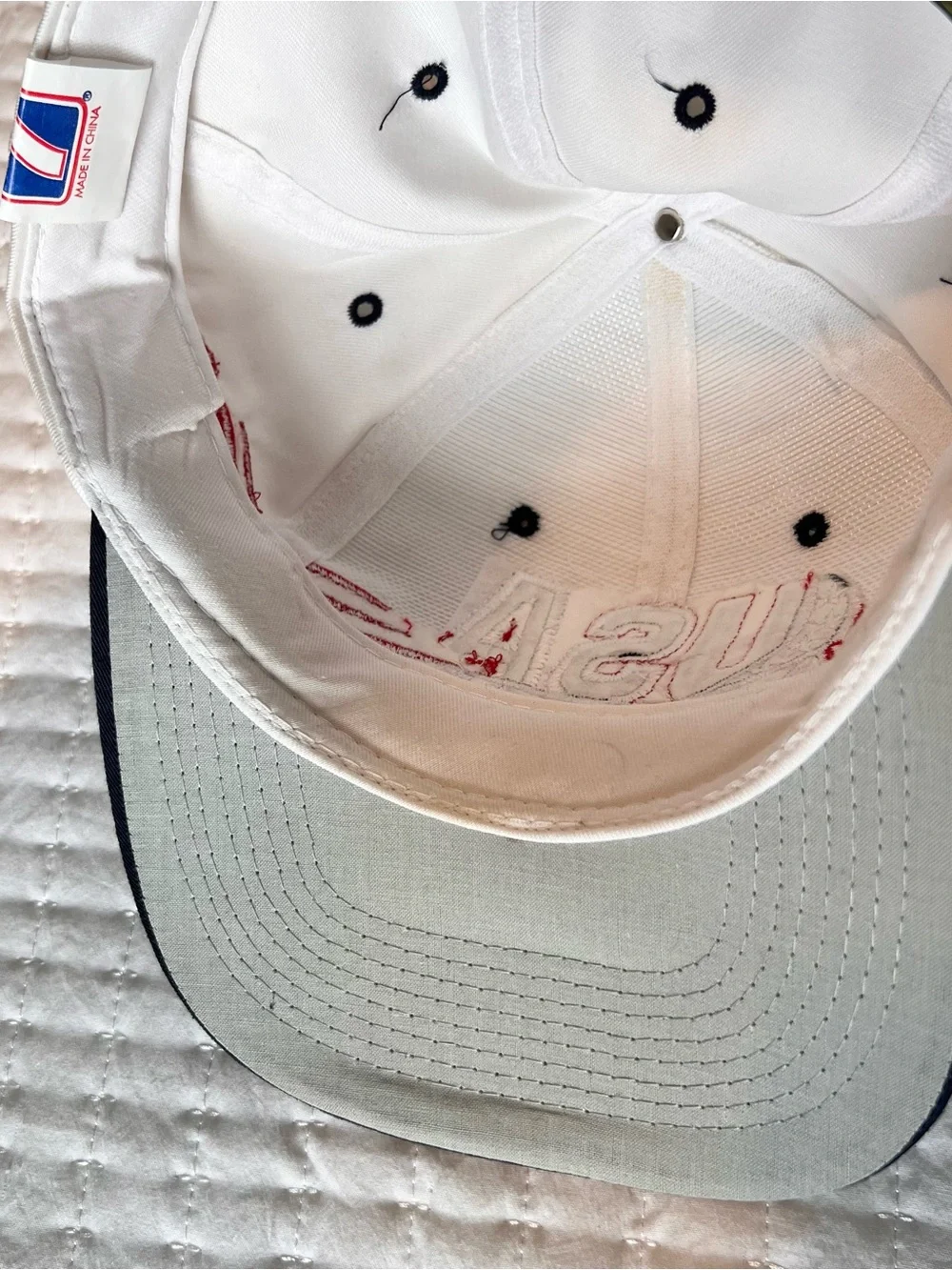 VTG Logo 7 USA 1996 Atlanta Olympics White Strapback Hat Cap Wrap Around New Tag